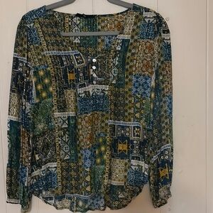 Jane and Delancey Multicolor Patchwork Blouse